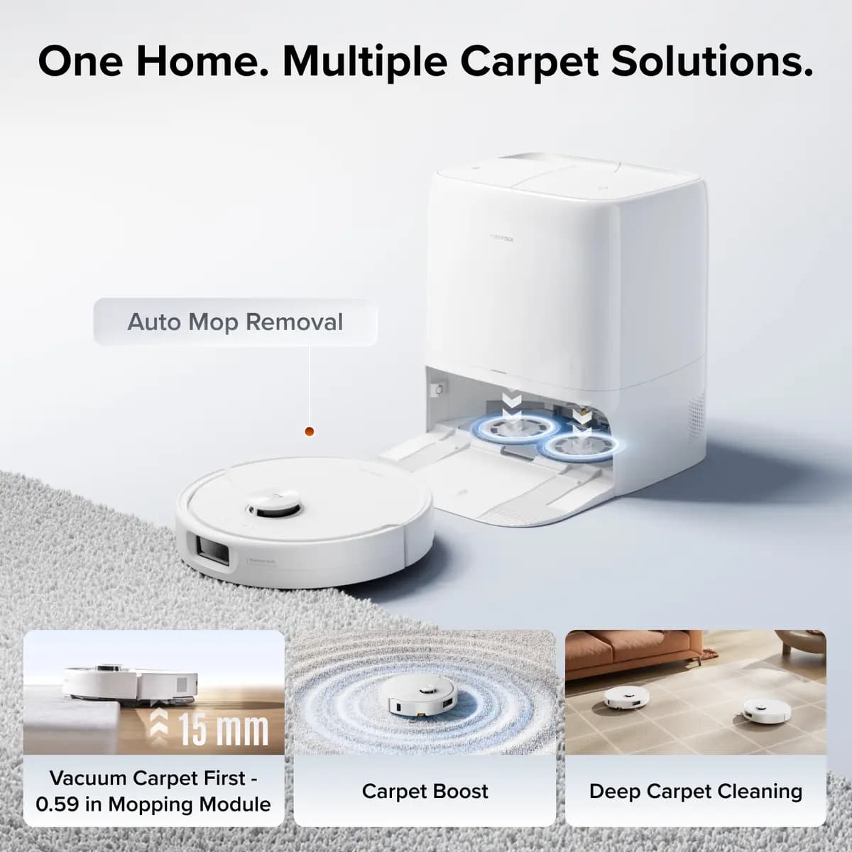 Roborock Qrevo 2 Pro White [20,000 Pa, 13.86 x 13.78 x 3.80 in, auto mop removal]