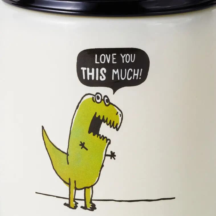 T-Rex Love You This Much Scented Single-Wick Jar Candle, 7 oz. [On front: Love you this much; On bac, 7 oz.; 2.62'' W x 3.62'' H x 2.62'', 1, Candle]