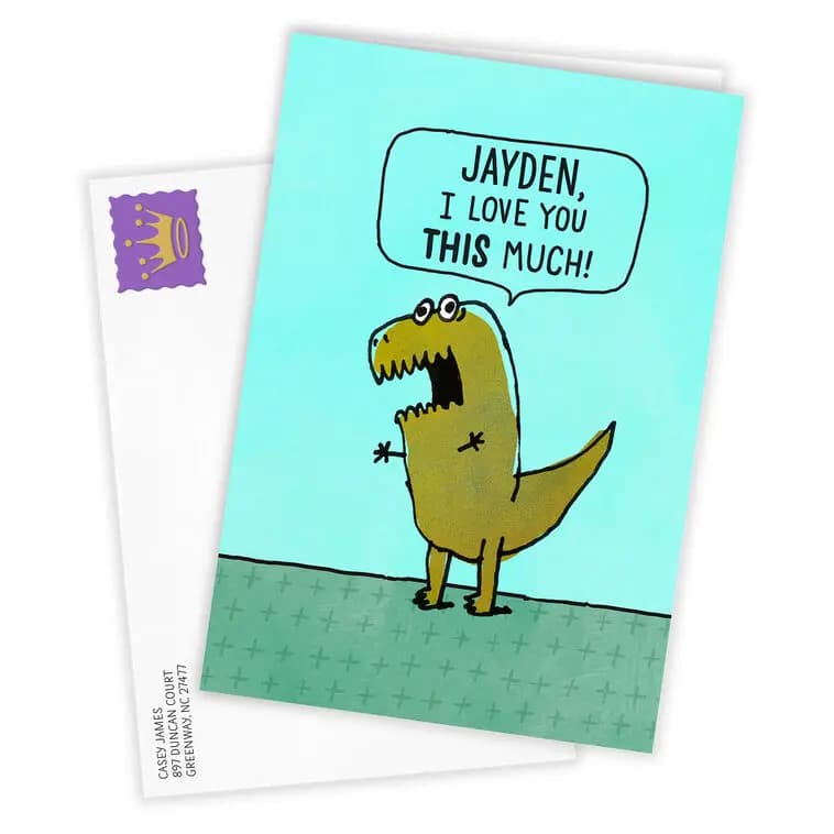 T-Rex Love You This Much Scented Single-Wick Jar Candle, 7 oz. [On front: Love you this much; On bac, 7 oz.; 2.62'' W x 3.62'' H x 2.62'', 1, Candle]
