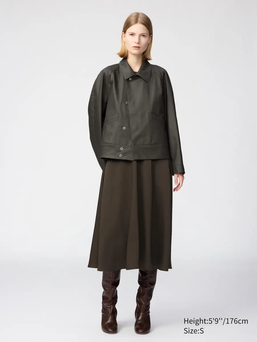 Uniqlo Coated Blouson Dark Gray [100% Cotton, Imported, Hand wash cold, Do not dry clean]