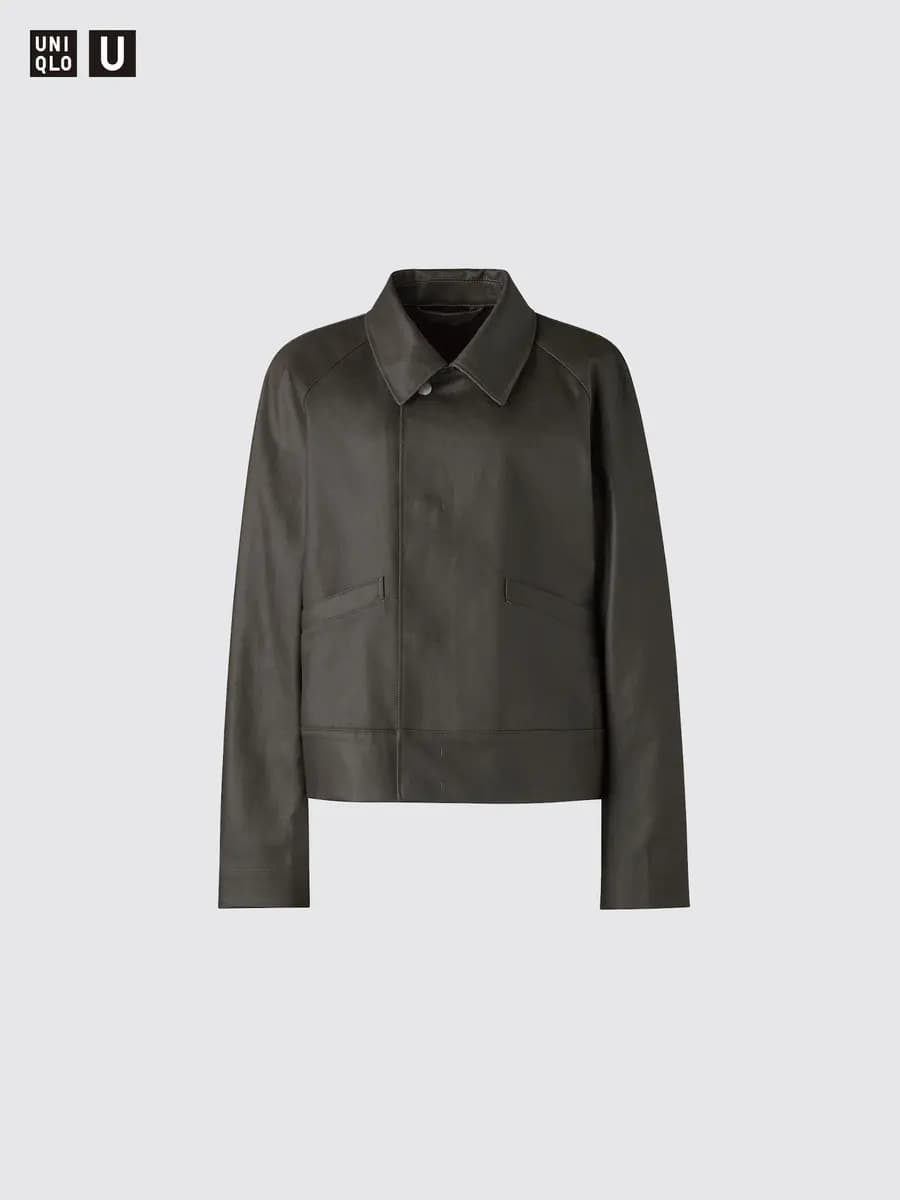 Uniqlo Coated Blouson Dark Gray [100% Cotton, Imported, Hand wash cold, Do not dry clean]