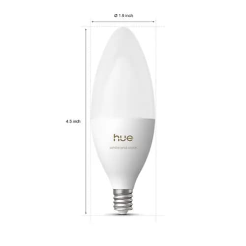 Philips Hue B39 E12 White and color LED candelabra bulb [Socket E12, Nominal lifetime 25,000, Ambient temperature range -4 to +113 °F]
