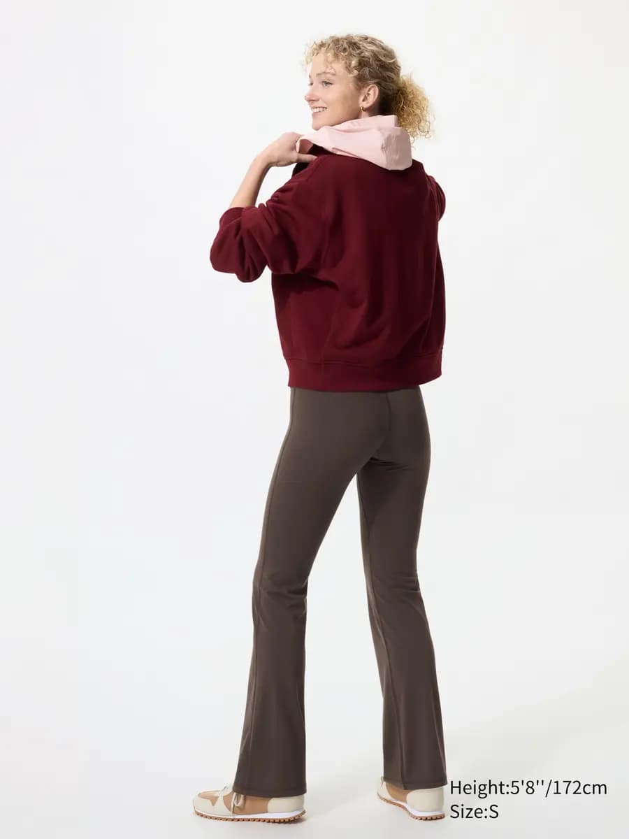 Uniqlo Ultra Stretch Active Flare Leggings Dark Gray [77% Nylon, 23% Spandex, Imported, Machine wash cold, Do not dry clean]