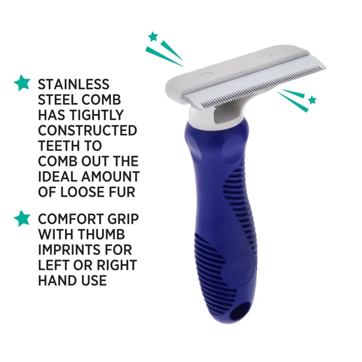 Whisker City® Short to Medium Hair & Undercoat Deshedding Tool Cat Brush [Brand Whisker City®, Includes 1 Shedding Tool, Intended For Cats with short/medium hair, Color Blue, Grey]
