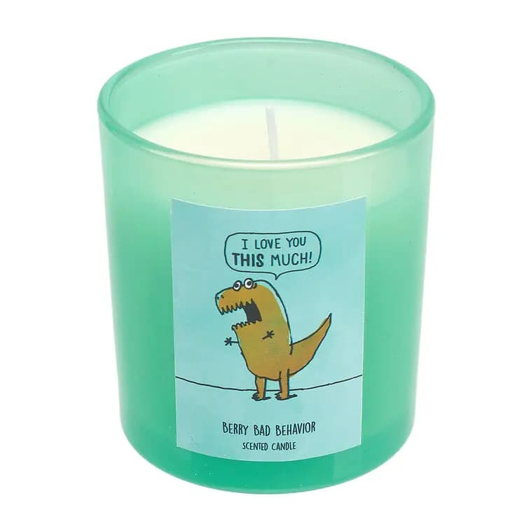 Shoebox I Smell T-rrific Berry Scented Candle, 5 oz. [Message (on candle) I Love You This Much!, Dimensions 2.88" W x 3.23" H x 2.88" D, Count 1, Volume 5 oz.]