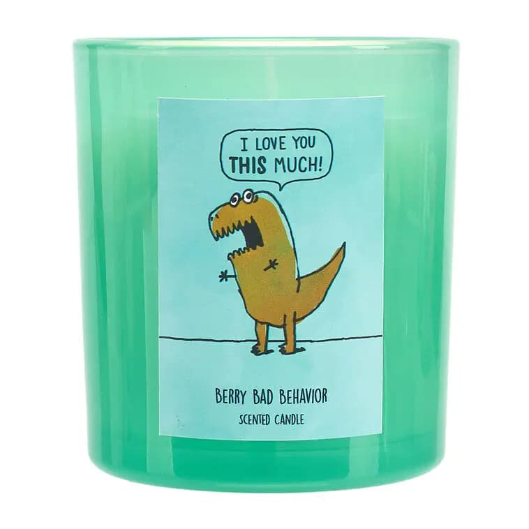 Shoebox I Smell T-rrific Berry Scented Candle, 5 oz. [Message (on candle) I Love You This Much!, Dimensions 2.88" W x 3.23" H x 2.88" D, Count 1, Volume 5 oz.]