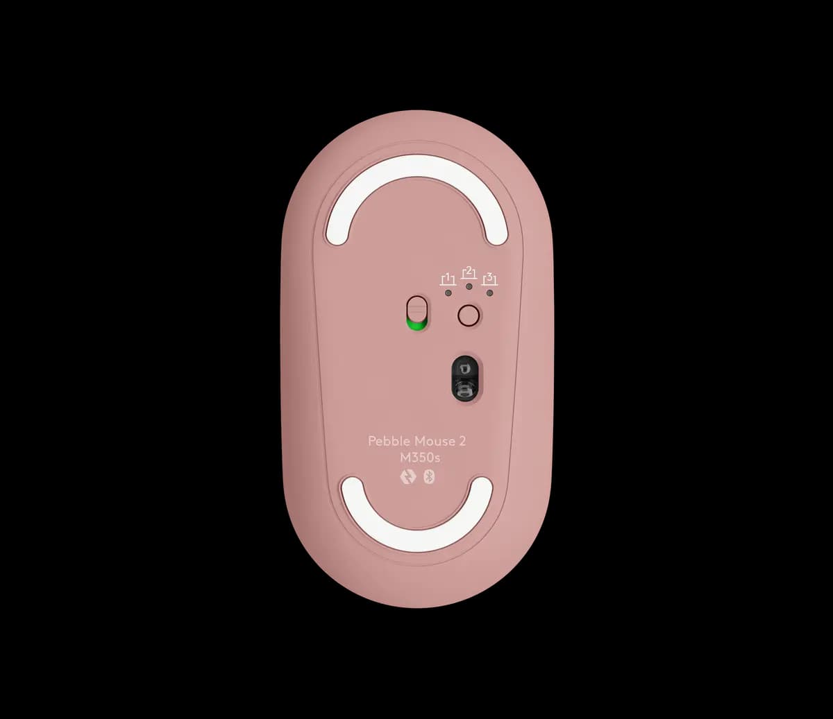 Logitech Pebble Mouse 2 M350s - Tonal Rose [4.17 in (106 mm), 2.31 in (58.7 mm), 1.05 in (26.62 mm)]