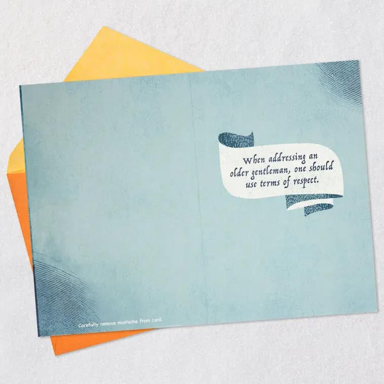 Dapper Gentleman Funny Birthday Card With Removable Mustache [Front Happy Birthday, Sir., Dimensions 5.75" x 8.5", Item number 699IMI2024]