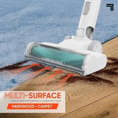 Sharper Image Cordless Vacuum Lightweight Stick and Handheld Combo White [Battery, 0 Meter, .24 Meter]