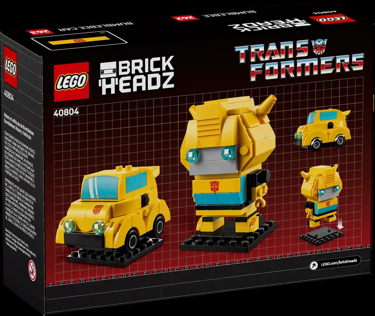 LEGO Bumblebee Robot & Vehicle 40804 [253 pieces, ages 10+, BrickHeadz]