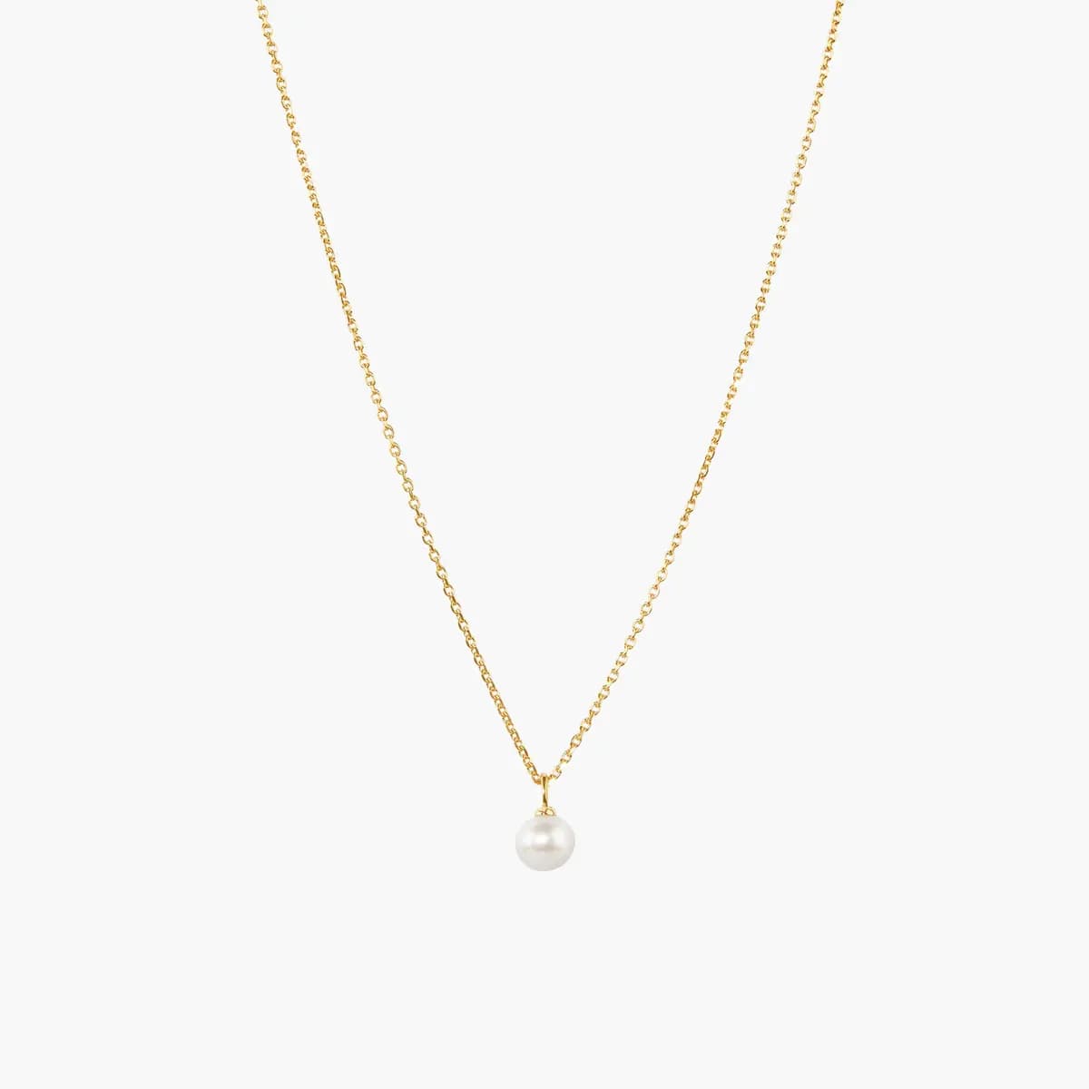 Mejuri Mini Pearl Pendant Necklace 18k Gold Vermeil - Pearl [18k Gold Vermeil - Pearl, 15 inches - 17 inches, 5.5 mm - 6 mm round]