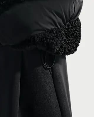 Nike Sportswear Swoosh Series Women's Loose Therma-FIT Hooded Down Vest Black/Black [Faux fur/Panels/Lining: 100% polyester, Machine wash, XS (0–2)-XXL (20–22)]