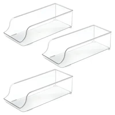 mDesign iDesign Stackable Soda Can Dispenser, Set of 3, Clear, Made in USA [PET (Polyethylene Terephthalate), 1 pounds, Wash With Soap and Water]