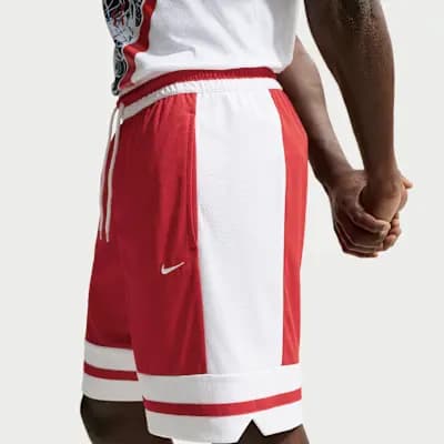 Nike Men's Dri-FIT 8" Basketball Shorts University Red/White/University Red/White [University Red/White/University Red/White, 8" inseam, Elastic waistband with drawcord]