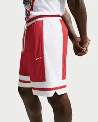 Nike Men's Dri-FIT 8" Basketball Shorts University Red/White/University Red/White [University Red/White/University Red/White, 8" inseam, Elastic waistband with drawcord]