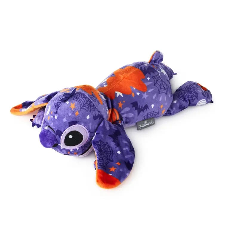 Disney Stitch Pumpkins and Bats Floppy Plush [10.5'' W x 4'' H x 6.5'' D, Plush fabric with polyester filling, To clean, wipe with damp cloth., 1HGN5323]