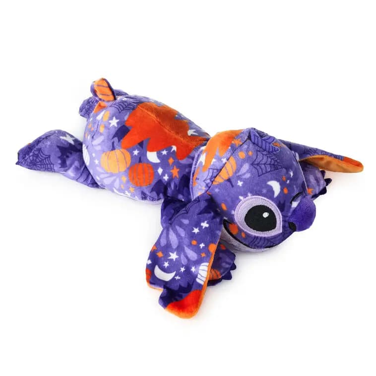 Disney Stitch Pumpkins and Bats Floppy Plush [10.5'' W x 4'' H x 6.5'' D, Plush fabric with polyester filling, To clean, wipe with damp cloth., 1HGN5323]
