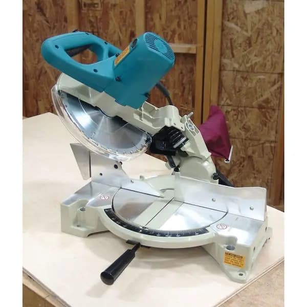 Makita 15 Amp 10 in. Corded Compact Single Bevel Compound Miter Saw with 40T Carbide Blade and Dust Bag, LS1040 [Amperage (A): 15 A, Bevel Type: Single Bevel, Color Family: Silver]