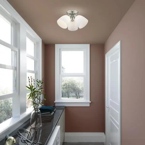AVIANCE LIGHTING Beaumont 3 Light Brushed Nickel Flush Mount, HD43565 [Design Style: Cluster,Round, Dimmable Capability: Dimmable, Features: No Additional Features]