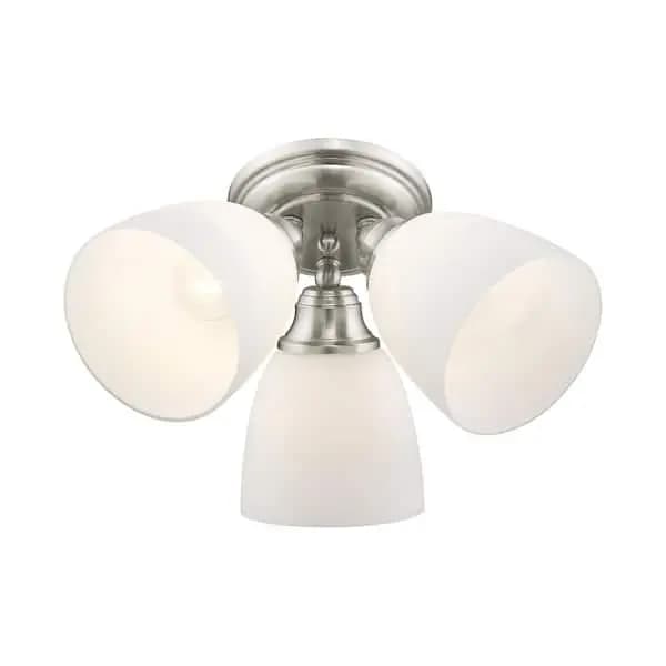 AVIANCE LIGHTING Beaumont 3 Light Brushed Nickel Flush Mount, HD43565 [Design Style: Cluster,Round, Dimmable Capability: Dimmable, Features: No Additional Features]