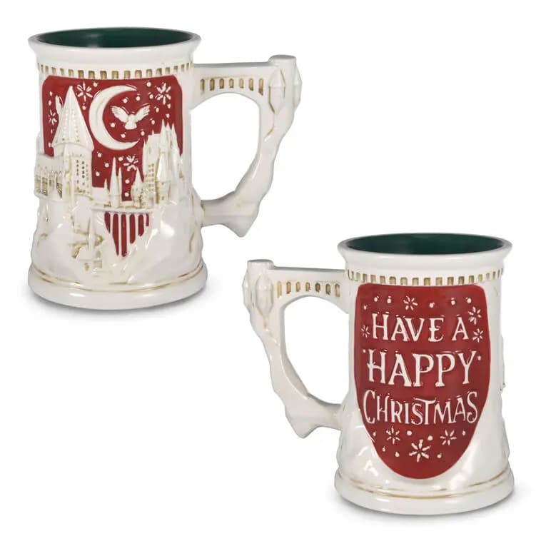 Harry Potter™ Hogwarts™ Sculpted Mug, 18.5 oz. [Message Have a Happy Christmas, Dimensions 4.5'' W x 5.75'' H x 3.5'' D, Material Ceramic., Volume Holds 18.5 oz.]