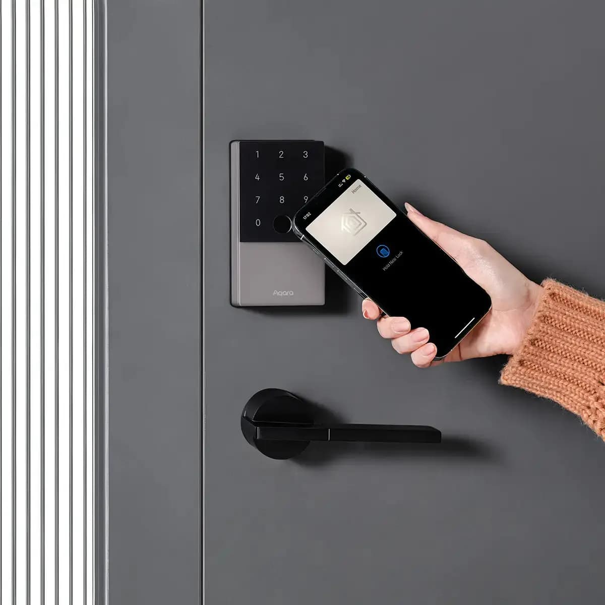 Aqara Smart Lock U100 Gray [3.87 pounds/1.76KG, IP65 (keypad), Bluetooth 5.0 and ZigBee 3.0, NFC]