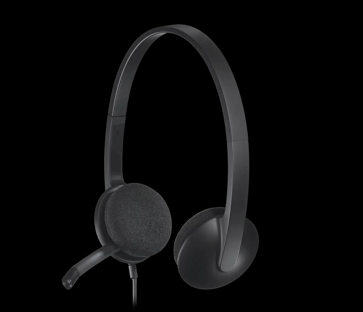 Logitech H340 USB Computer Headset - Black [6.3 in (160 mm), 6.89 in (175 mm), 2.36 in (60 mm)]