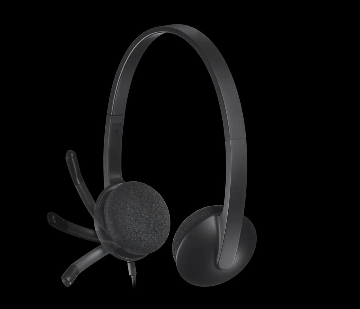 Logitech H340 USB Computer Headset - Black [6.3 in (160 mm), 6.89 in (175 mm), 2.36 in (60 mm)]