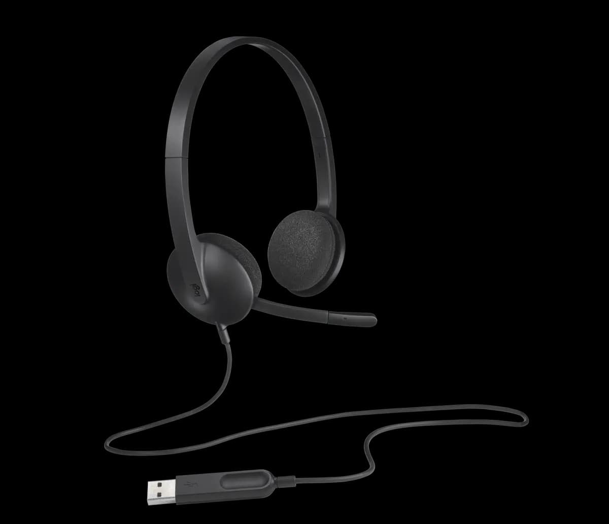 Logitech H340 USB Computer Headset - Black [6.3 in (160 mm), 6.89 in (175 mm), 2.36 in (60 mm)]