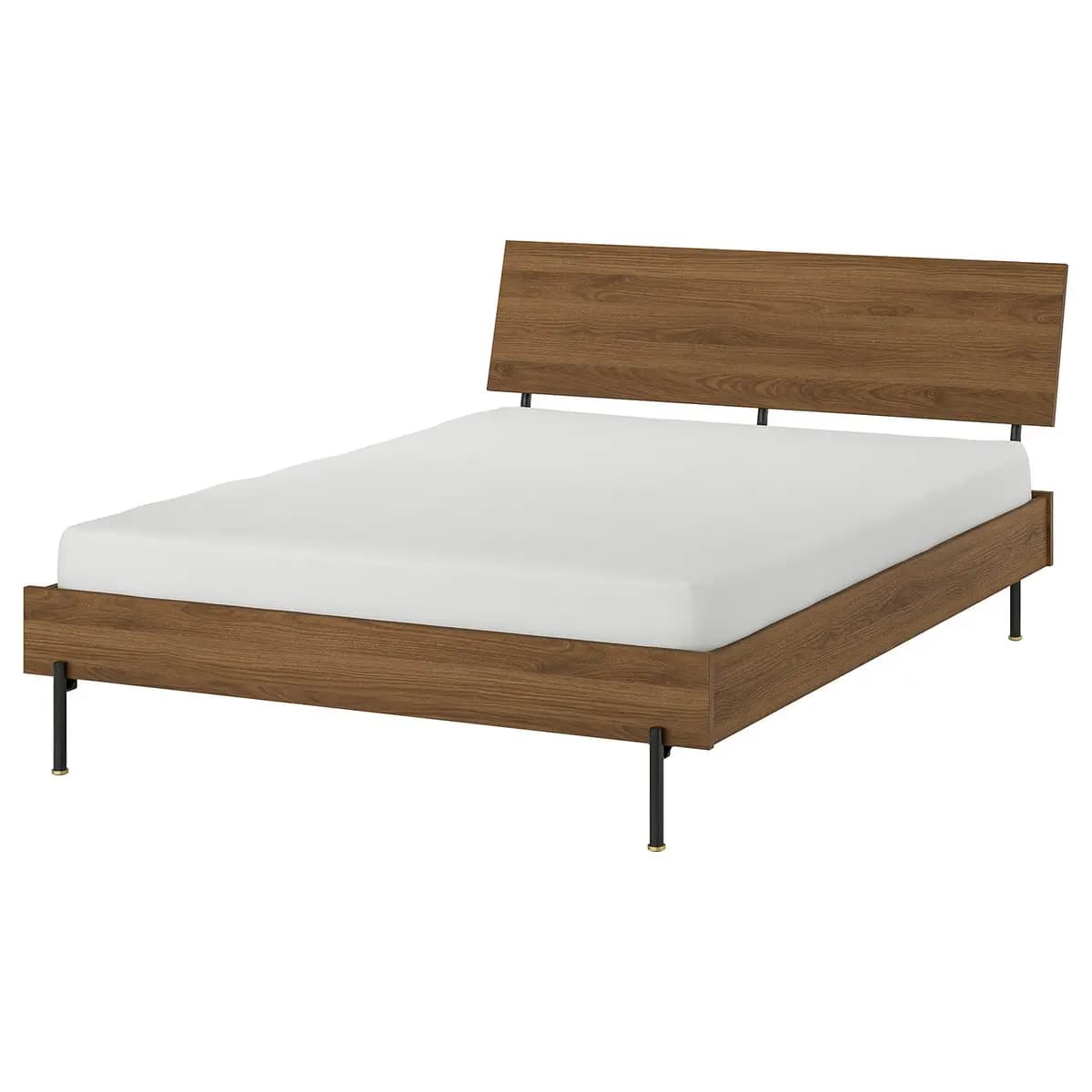 IKEA RÅDMANSÖ Bed frame, brown walnut effect Queen [Width 63 ", Length 87 3/8 ", Max. headboard height 40 1/2 "]