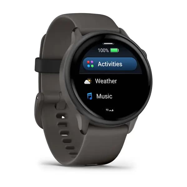 Garmin vívoactive 6 Slate with Pebble Gray Band [AMOLED (optional always-on mode), Swim, 5 ATM, 1.2" (30.4 mm) diameter]