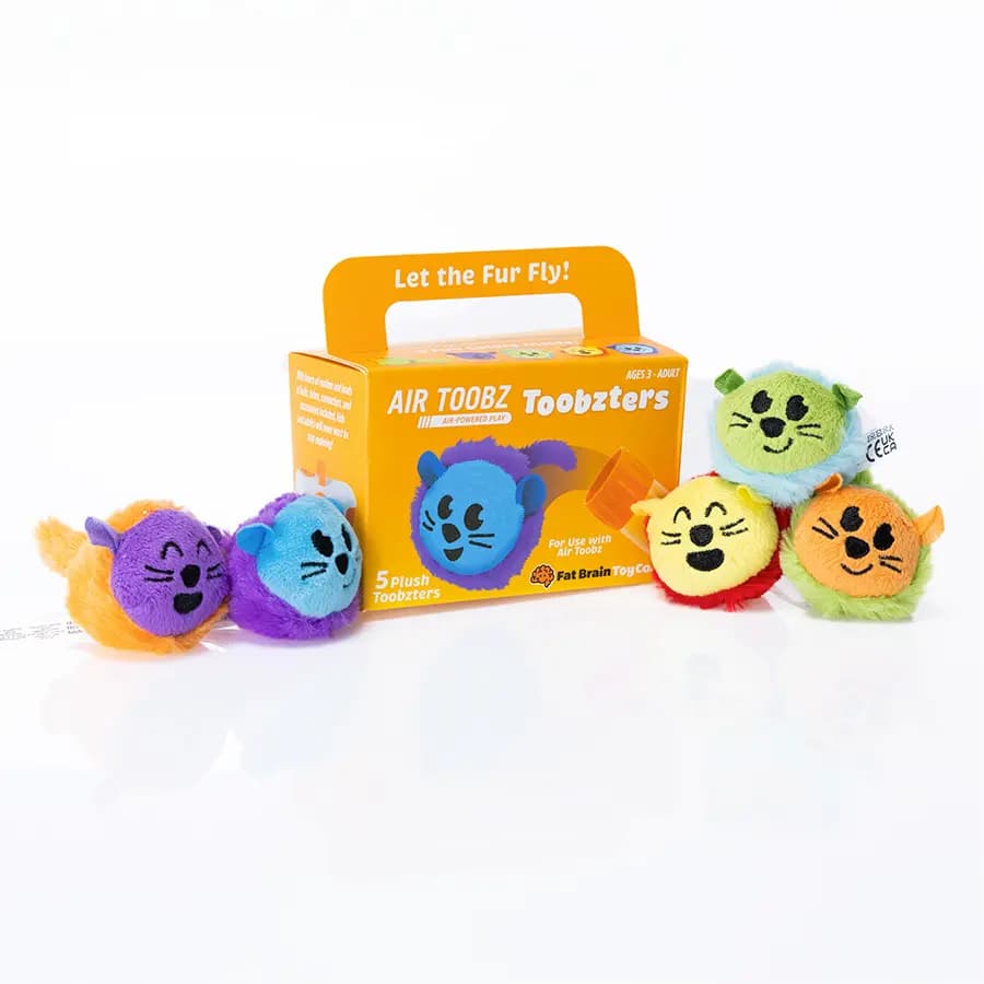 Fat Brain Toys Air Toobz Toobzters 5 Fluffy Furballs to Launch through Any Air Toobz Contraptions, Ages 3 and Up [Set of 5 fluffy furballs to launch through your Air Toobz contrapt