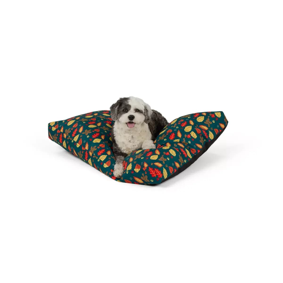 Thrills & Chills® Halloween Leaves Pillow Dog Bed, ONESIZE 36 IN L X 28 IN W [Brand Thrills & Chills®, Includes 1 Pillow Bed, Intended Pet(s) Dpgs, Material(s) Polyfill, Velboa, No
