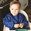 Tiny Twinkle Mess-Proof/Waterproof 2-Pack Long-Sleeve Baby Bib, Machine Washable Smock for Eating (Grey Indigo, Large 2-4 Years) [Dimensions (Overall) 27 inches (L), 13.5 inches (W