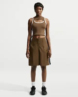 Naomi Osaka Women's Tight Mod-Cropped Tank Top Mosswood Brown/Black/White/Black [94% polyester/6% spandex, Machine wash, XS (0–2)-XXL (20–22)]