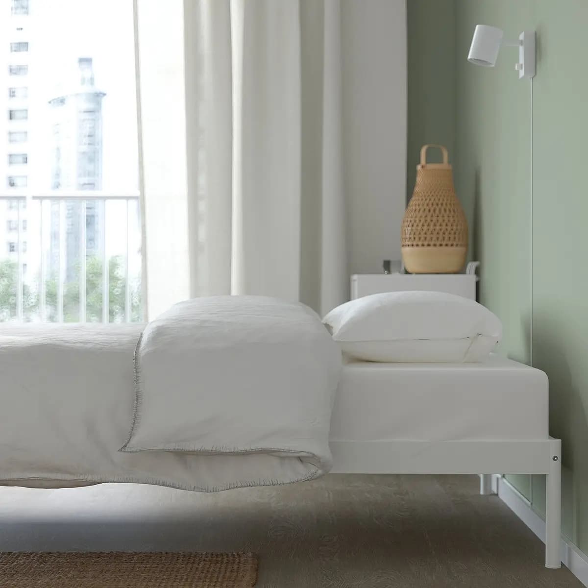 IKEA VEVELSTAD Bed frame, white Twin [Height 10 5/8 ", Width 40 1/8 ", Length 77 1/2 "]