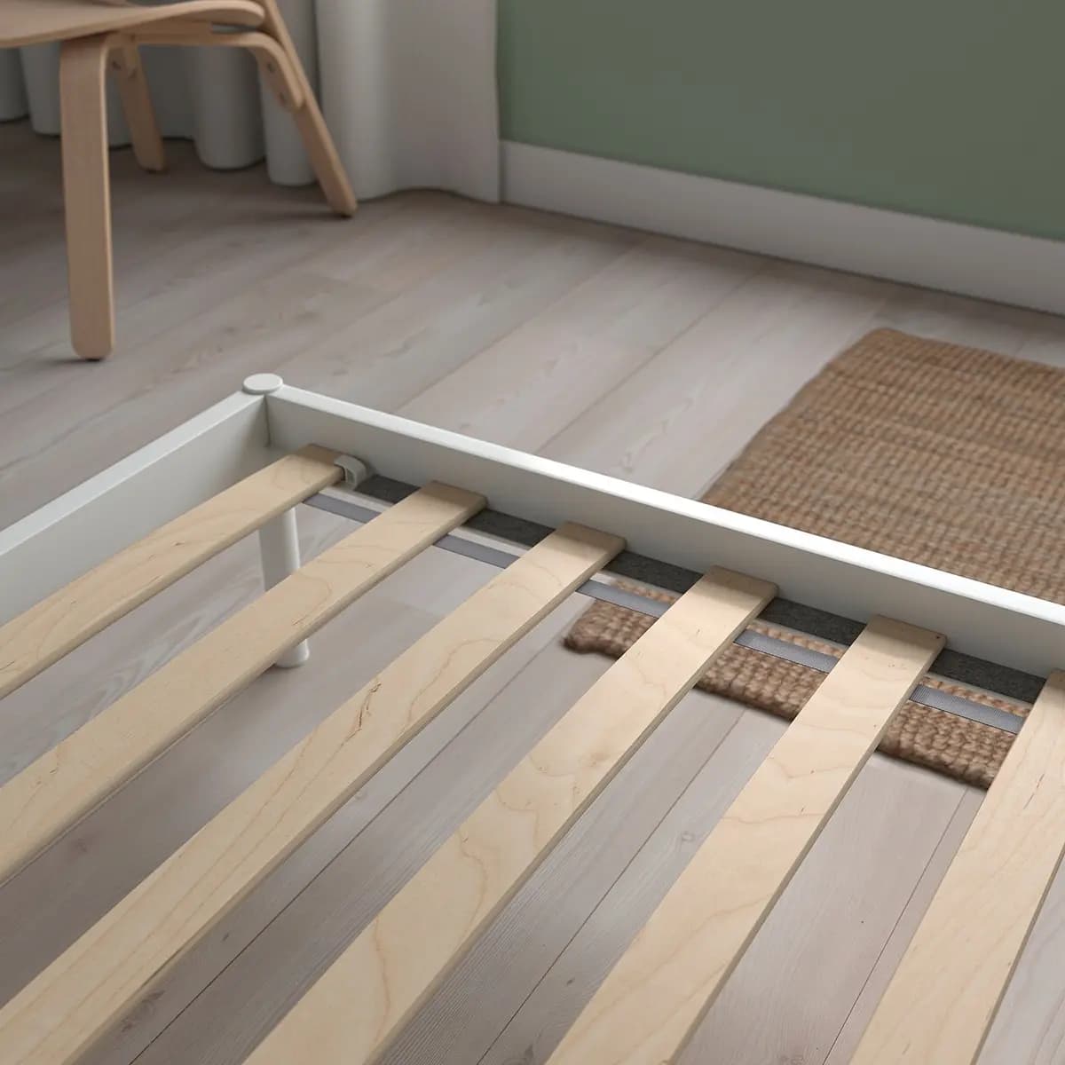IKEA VEVELSTAD Bed frame, white Twin [Height 10 5/8 ", Width 40 1/8 ", Length 77 1/2 "]