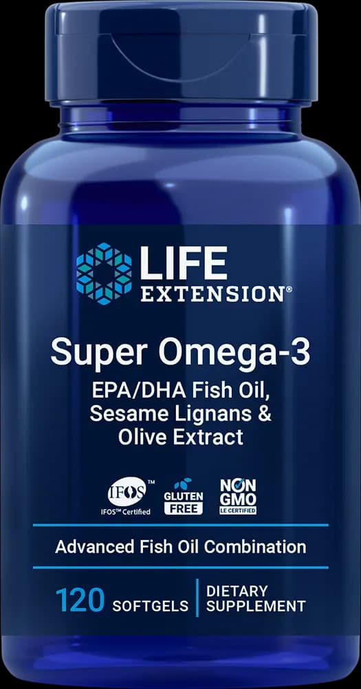 Life Extension Super Omega-3 EPA/DHA Fish Oil, Sesame Lignans & Olive Extract [2 softgels, 60, 25]