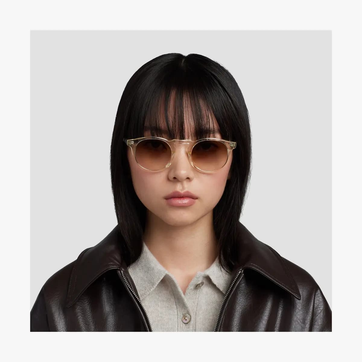 Monos Atrium Sunglasses Crystal Champagne / Brown Gradient Lens [Premium Mazzucchelli cellulose acetate frames, Small – Medium, Lens colour]