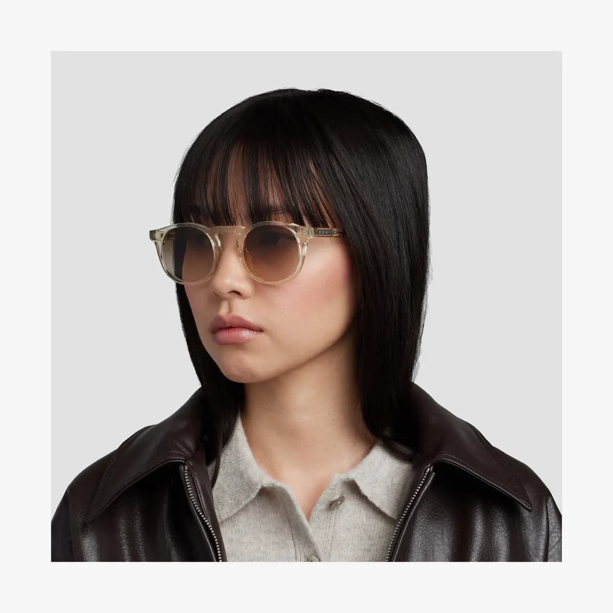 Monos Atrium Sunglasses Crystal Champagne / Brown Gradient Lens [Premium Mazzucchelli cellulose acetate frames, Small – Medium, Lens colour]