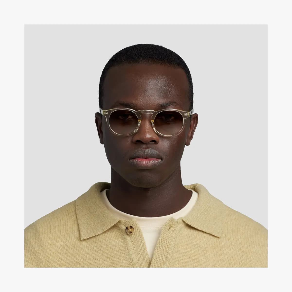 Monos Atrium Sunglasses Crystal Champagne / Brown Gradient Lens [Premium Mazzucchelli cellulose acetate frames, Small – Medium, Lens colour]