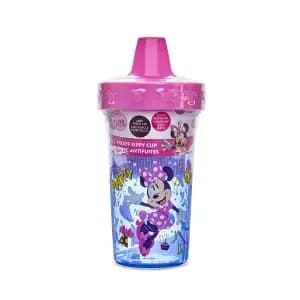 The First Years Disney 9oz Polypropylene Minnie Mouse Sippy Bin Cup [Dimensions (Overall) 6.25 Inches (H) x 3.25 Inches (W), Suggested Age 9 Months and Up, Lid Material Plastic, Fe