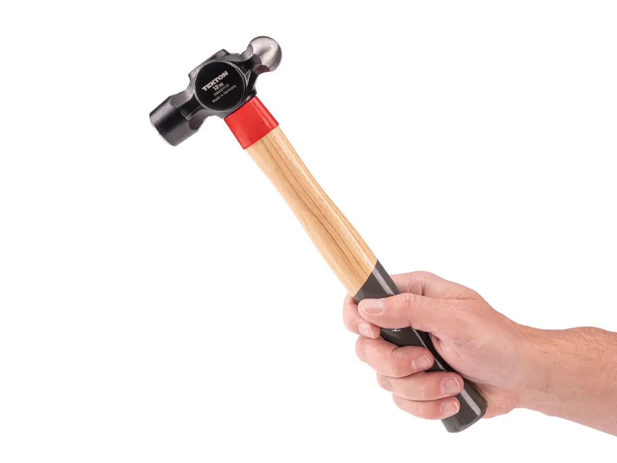 TEKTON 12 oz. Ball Peen Hammer [A. Length (in.) 11.8, B. Width (in.) 3.8, C. Height (in.) 1.1]