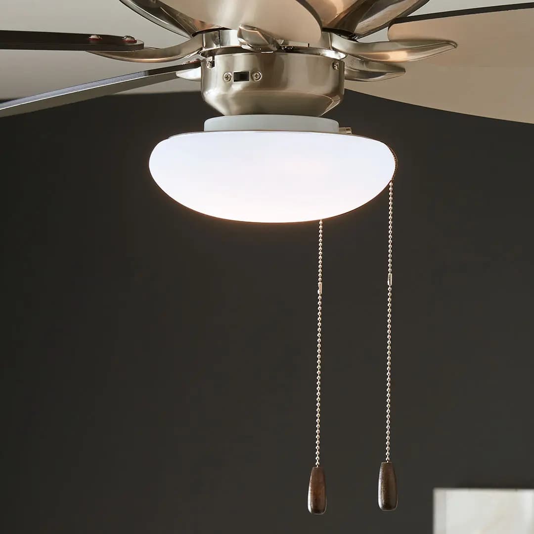 Kichler Fan Light Kit White (380941) [Attribute Selectable CCT, Attribute 2 Built-In Options, Attribute 3000K, 5000K]