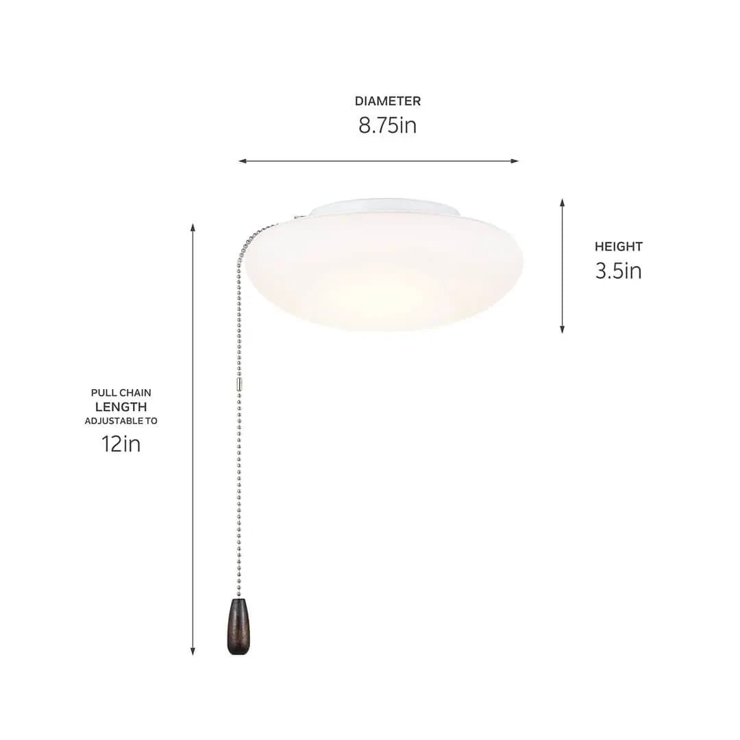 Kichler Fan Light Kit White (380941) [Attribute Selectable CCT, Attribute 2 Built-In Options, Attribute 3000K, 5000K]