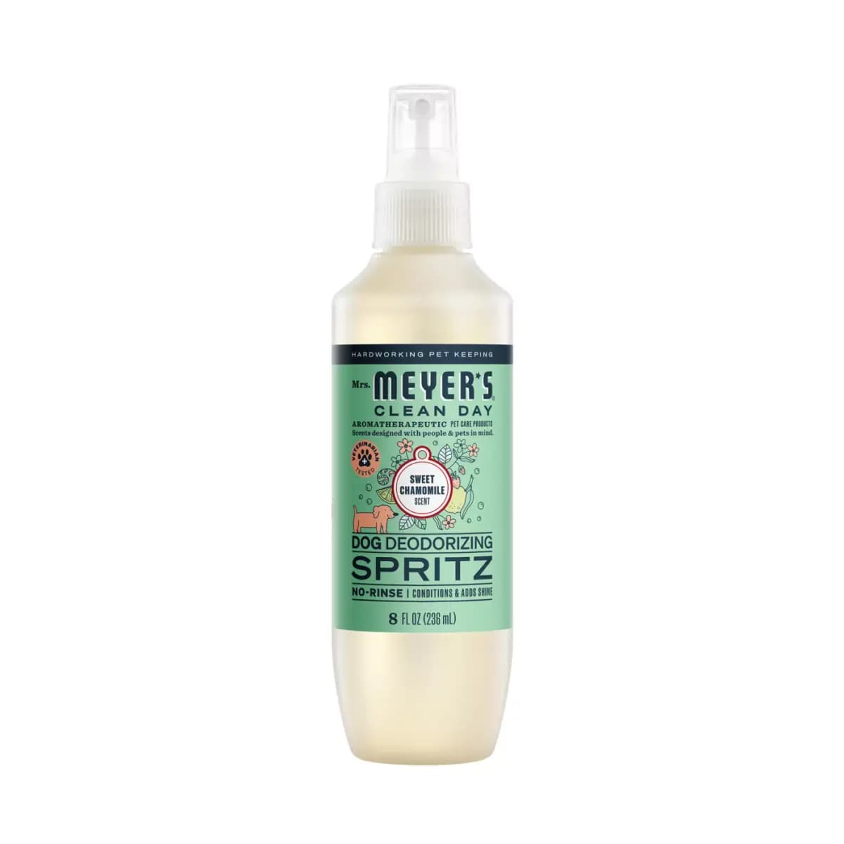 Mrs. Meyer's® Deodorizing Spritz No Rinse Dog Spray - Sweet Chamomile 8 oz [Intended For Dogs, Includes 1 - 8oz bottle, Dimensions "Unit Depth - 2.087in, Pet Weight No pet weight r