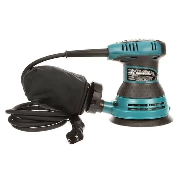Makita 3 Amp Corded 5 in. Random Orbit Sander with Controlled Pad Speed and Dust Bag, BO5030K [Amperage (A): 3 A, Color Family: Blue, Cord Length (ft.): 8 ft]