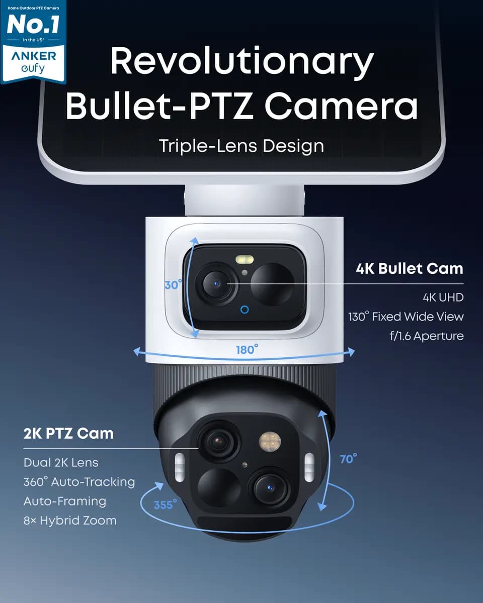 eufyCam S4 [8× Hybrid Zoom, Spotlights for Color Night Vision, Up to 15 fps]