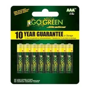 Go Green Power GoGreen Power Alkaline AAA 24pk Batteries [Weight .8 pounds, Volts 1.5 volts, Rechargeable Single-Use, Package Quantity 24]
