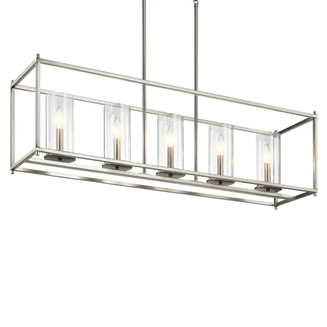 Kichler Crosby Chandelier Black (43995BK) [Attribute Linear, Attribute 5-Light, Attribute Clear Glass]